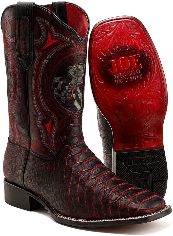Мужские вестерн-бутсы Joe Boots с кожаным принтом под питона: ковбойские с квадратным носком, родео Joe Exclusive, черный
Мужские вестерн-бутсы Joe Boots с кожаным принтом под питона: ковбойские с квадратным носком, родео Joe Exclusive, черный