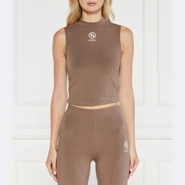 Топ узкого кроя из эла Guess, коричневый
Топ узкого кроя из эла Guess, коричневый