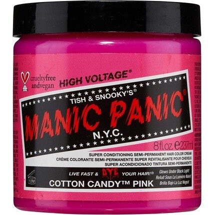Высоковольтная классическая кремовая краска для волос с сахарной ватой, 8 унций, розовая, Manic Panic
Высоковольтная классическая кремовая краска для волос с сахарной ватой, 8 унций, розовая, Manic Panic