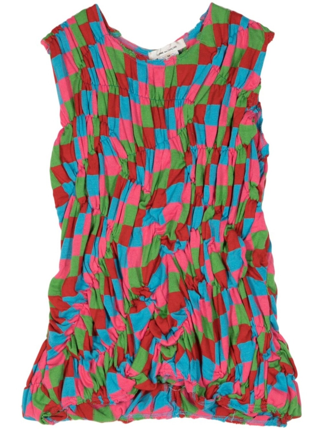 Топ со сборками в клетку Comme Des Garçons, розовый
Топ со сборками в клетку Comme Des Garçons, розовый