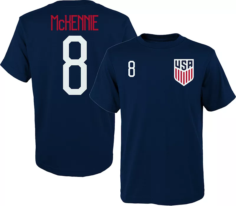 USMNT Weston McKennie #8 Темно-синяя футболка Outerstuff 
USMNT Weston McKennie #8 Темно-синяя футболка Outerstuff
