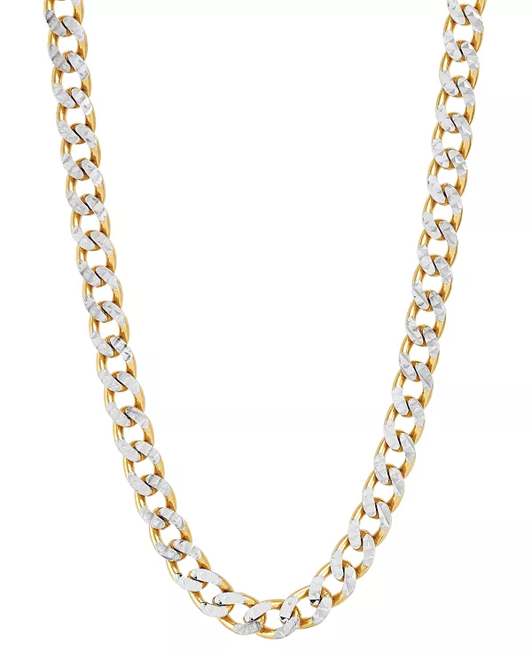 Двухцветное ожерелье из цепочки панцирного плетения длиной 22 дюйма из стерлингового серебра с покрытием из 14-каратного золота Macy'S, gold
Двухцветное ожерелье из цепочки панцирного плетения длиной 22 дюйма из стерлингового серебра с покрытием из 14-каратного золота Macy'S, gold