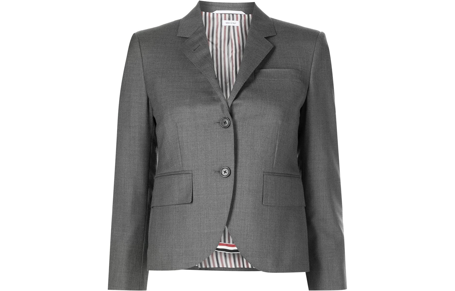 Короткий однобортный блейзер THOM BROWNE, серый
Короткий однобортный блейзер THOM BROWNE, серый
