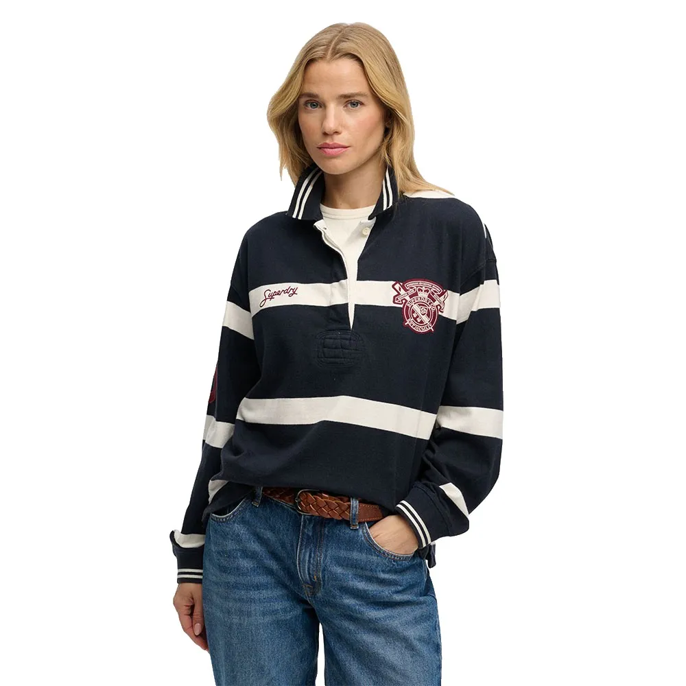 Поло с длинным рукавом Superdry Crest Stripe Rugby, синий
Поло с длинным рукавом Superdry Crest Stripe Rugby, синий