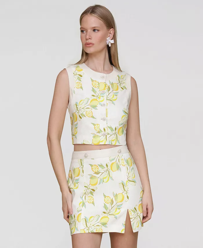 Женский топ без рукавов с пуговицами спереди Avec Les Filles, желтый
Женский топ без рукавов с пуговицами спереди Avec Les Filles, желтый