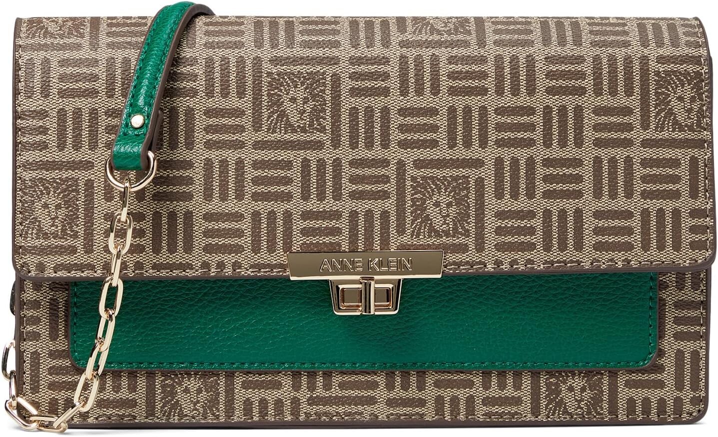 Сумка Anne Klein Tile Lion Logo East/West Flap Shoulder Bag, цвет Cream Brown/Palm Leaf, Коричневый, Сумка Anne Klein Tile Lion Logo East/West Flap Shoulder Bag, цвет Cream Brown/Palm Leaf
Сумка Anne Klein Tile Lion Logo East/West Flap Shoulder Bag, цвет Cream Brown/Palm Leaf, Коричневый, Сумка Anne Klein Tile Lion Logo East/West Flap Shoulder Bag, цвет Cream Brown/Palm Leaf