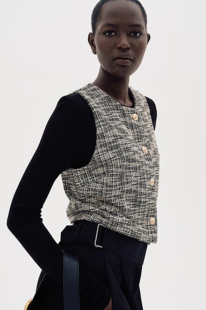 Жилет из трикотажного полотна букле H&M, черный
Жилет из трикотажного полотна букле H&M, черный