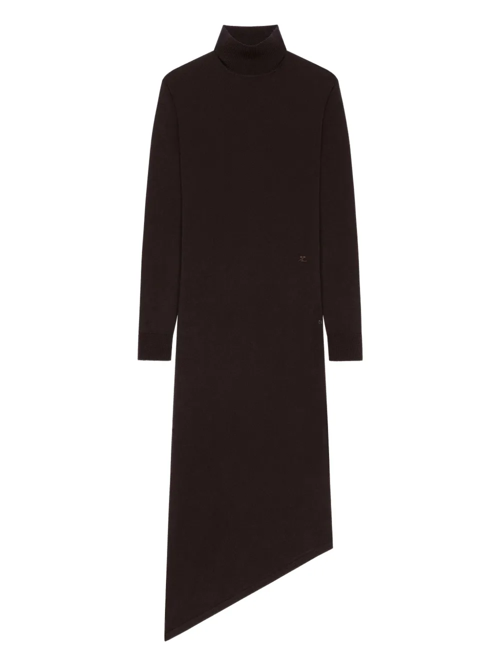 Платье асимметричного кроя с высоким воротником Courrèges, коричневый
Платье асимметричного кроя с высоким воротником Courrèges, коричневый