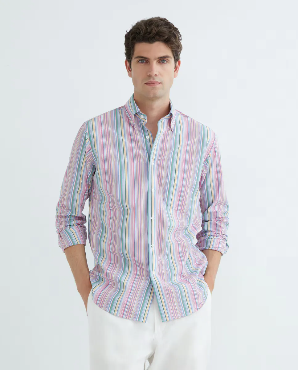 Мужская повседневная рубашка в полоску с длинными рукавами Mirto, мультиколор
Мужская повседневная рубашка в полоску с длинными рукавами Mirto, мультиколор