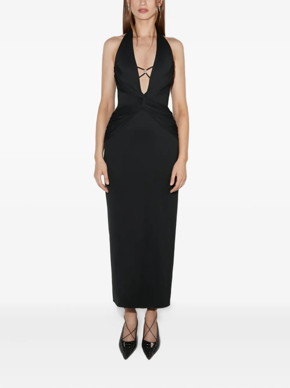 Платье с глубоким вырезом и сборками Misbhv, черный
Платье с глубоким вырезом и сборками Misbhv, черный