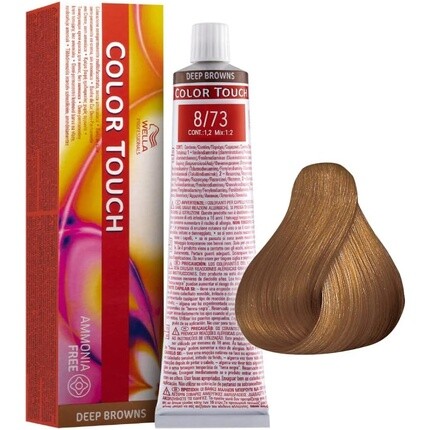 Touch Deep 8/73 Светло-русый/коричнево-золотой полуперманентный цвет волос 2 60 мл, Wella
Touch Deep 8/73 Светло-русый/коричнево-золотой полуперманентный цвет волос 2 60 мл, Wella