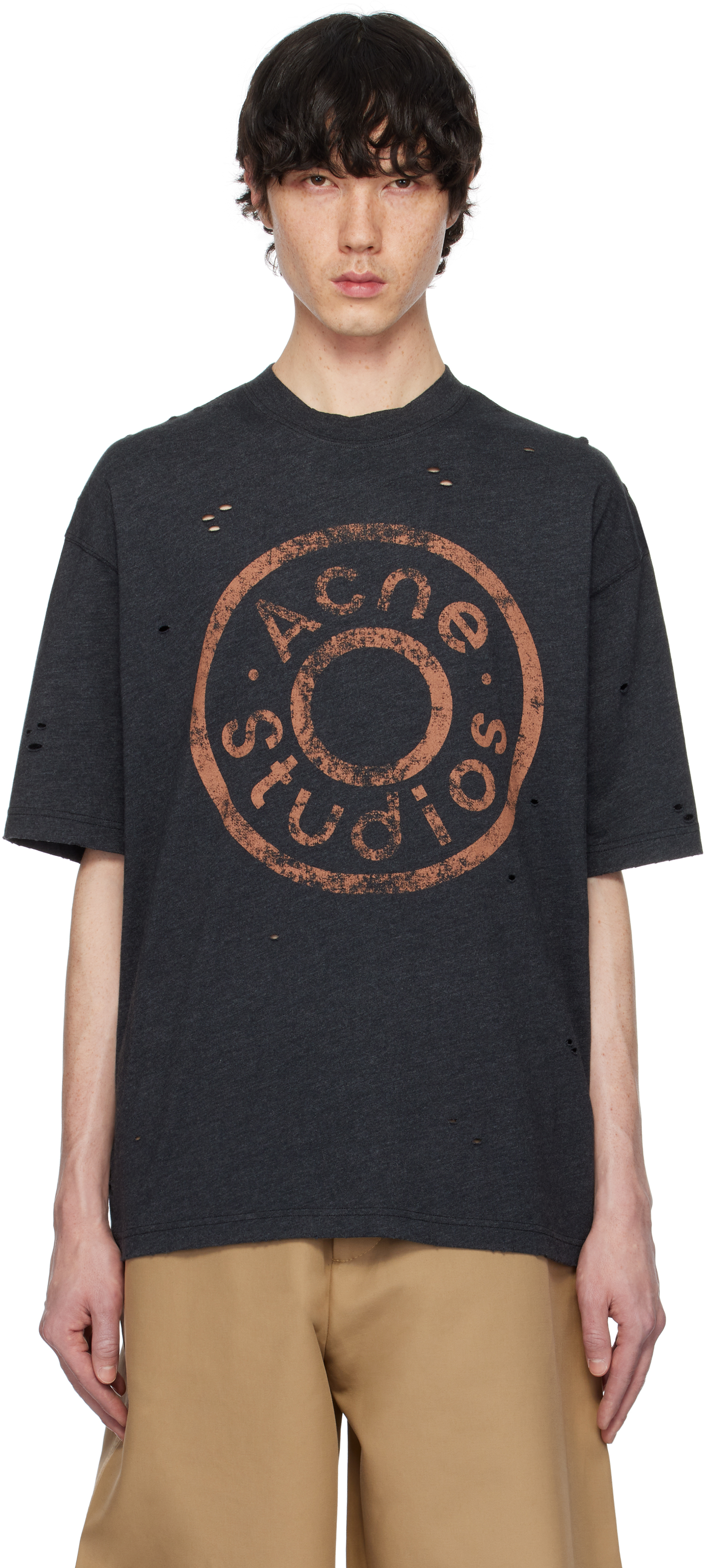 Серая футболка свободного кроя с логотипом Acne Studios, Black melange
Серая футболка свободного кроя с логотипом Acne Studios, Black melange