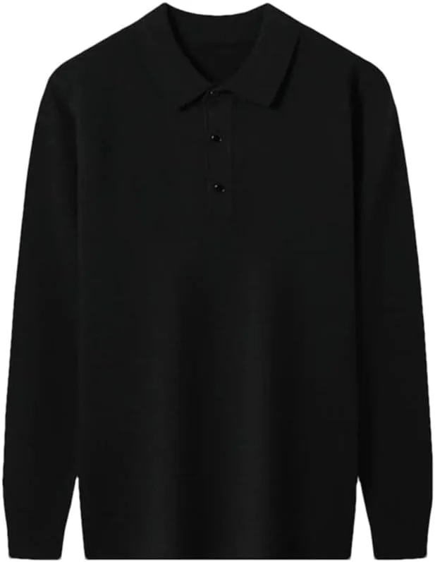 Мужской однотонный деловой вязаный свитер с лацканами и пуговицами
Мужской однотонный деловой вязаный свитер с лацканами и пуговицами