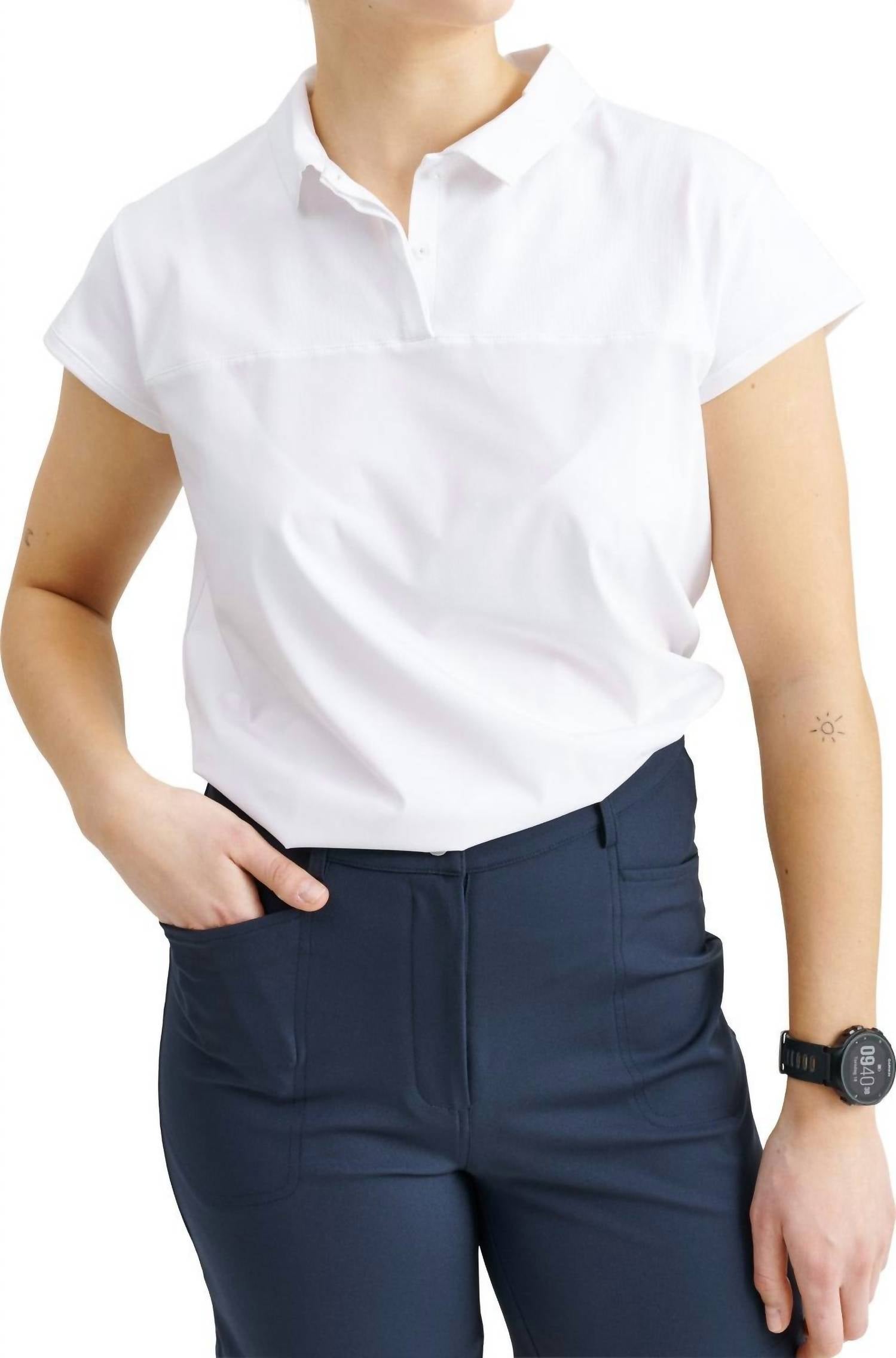 Женское поло свободного кроя Becky Cupsleeve белого цвета Abacus Sportswear US
Женское поло свободного кроя Becky Cupsleeve белого цвета Abacus Sportswear US