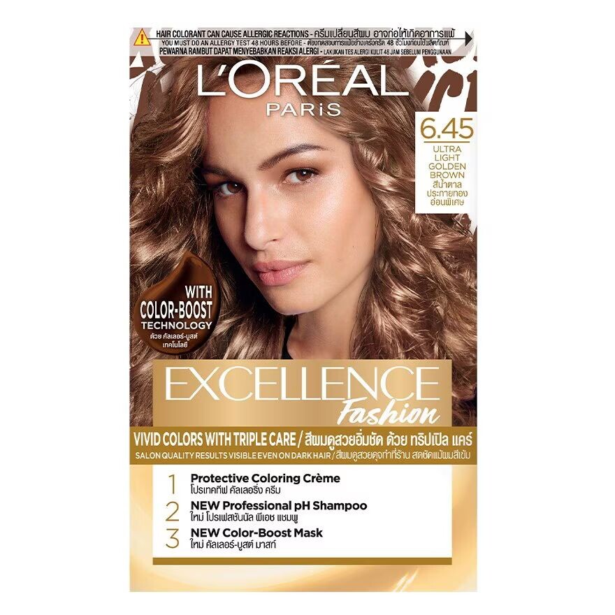 Excellence L'Oreal Paris Fashion Ultra Light №6.45 Золотисто-коричневый, Golden Brown
Excellence L'Oreal Paris Fashion Ultra Light №6.45 Золотисто-коричневый, Golden Brown
