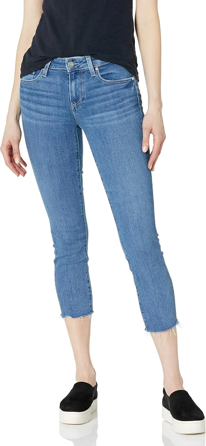 PAIGE Женские джинсы Skinny Crop с эффектом потертости и необработанным краем
PAIGE Женские джинсы Skinny Crop с эффектом потертости и необработанным краем