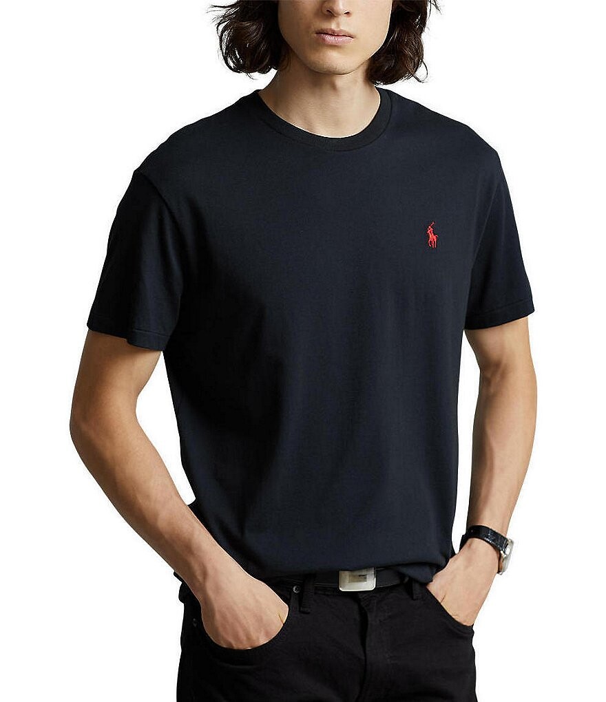 Облегающая трикотажная футболка Polo Ralph Lauren с короткими рукавами и круглым вырезом, черный
Облегающая трикотажная футболка Polo Ralph Lauren с короткими рукавами и круглым вырезом, черный