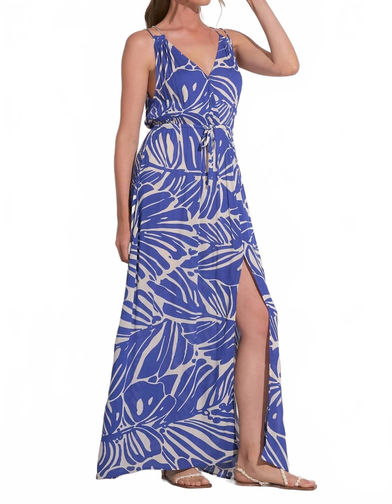 Макси-платье с V-образным вырезом и завязками на спине в небесно-голубом принте "Кауаи" ELAN
Макси-платье с V-образным вырезом и завязками на спине в небесно-голубом принте "Кауаи" ELAN