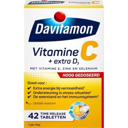 Davitamon Vitamin C Forte + Extra Vitamin D3 с замедленным высвобождением - 42 таблетки - Добавка
Davitamon Vitamin C Forte + Extra Vitamin D3 с замедленным высвобождением - 42 таблетки - Добавка