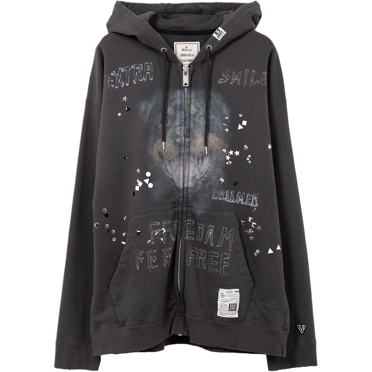 Хлопковая худи на молнии Maison Mihara Yasuhiro, черный
Хлопковая худи на молнии Maison Mihara Yasuhiro, черный