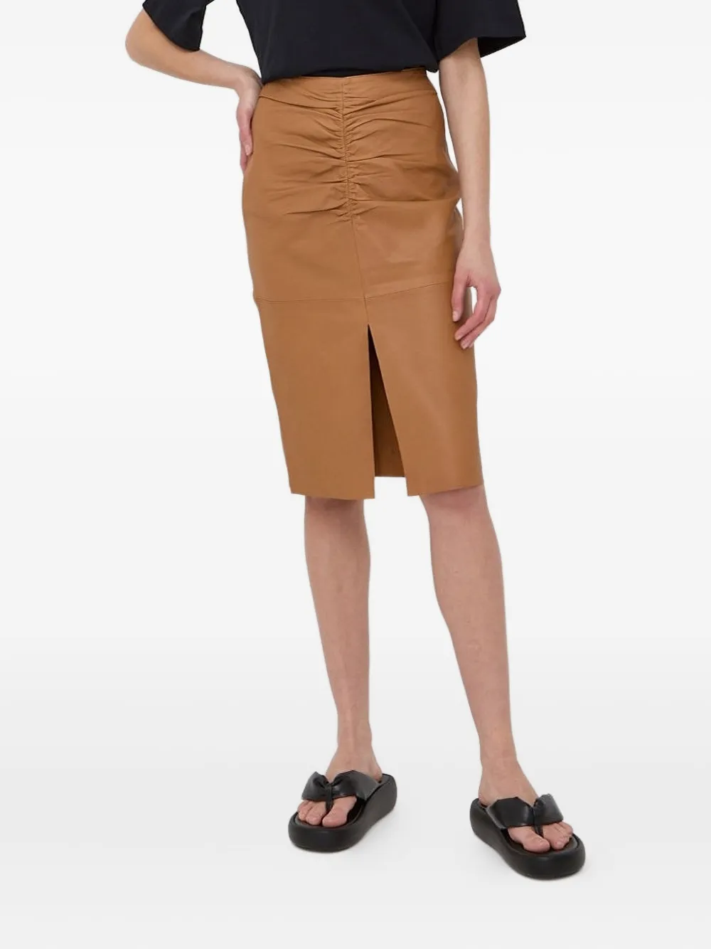 Кожаная юбка миди с разрезом спереди Notes du Nord, коричневый
Кожаная юбка миди с разрезом спереди Notes du Nord, коричневый