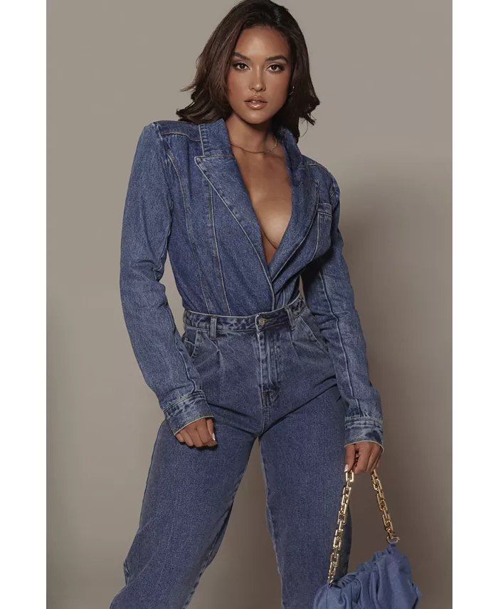 Женский структурированный денимовый боди Dominica средней степени потертости JLUXLABEL, синий
Женский структурированный денимовый боди Dominica средней степени потертости JLUXLABEL, синий