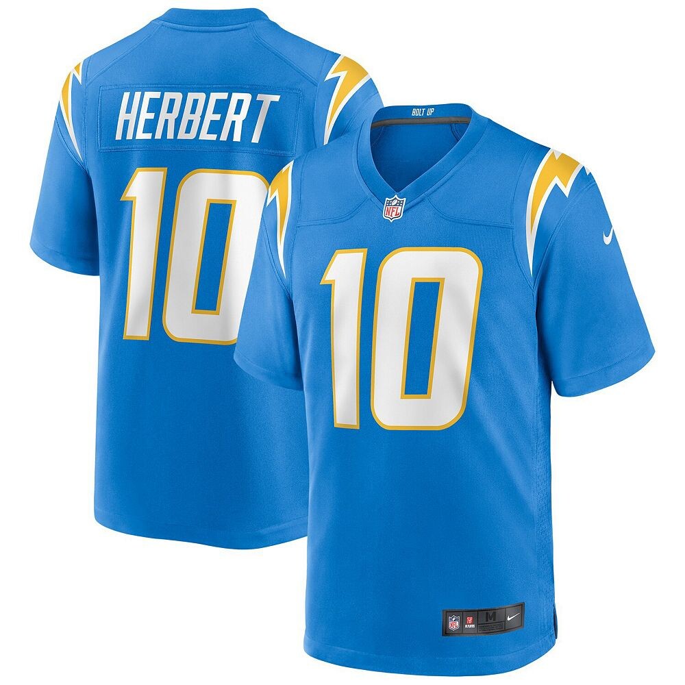 Мужское джерси Nike Justin Herbert Powder Blue Los Angeles Chargers Player Game Jersey, цвет Chg Light
Мужское джерси Nike Justin Herbert Powder Blue Los Angeles Chargers Player Game Jersey, цвет Chg Light