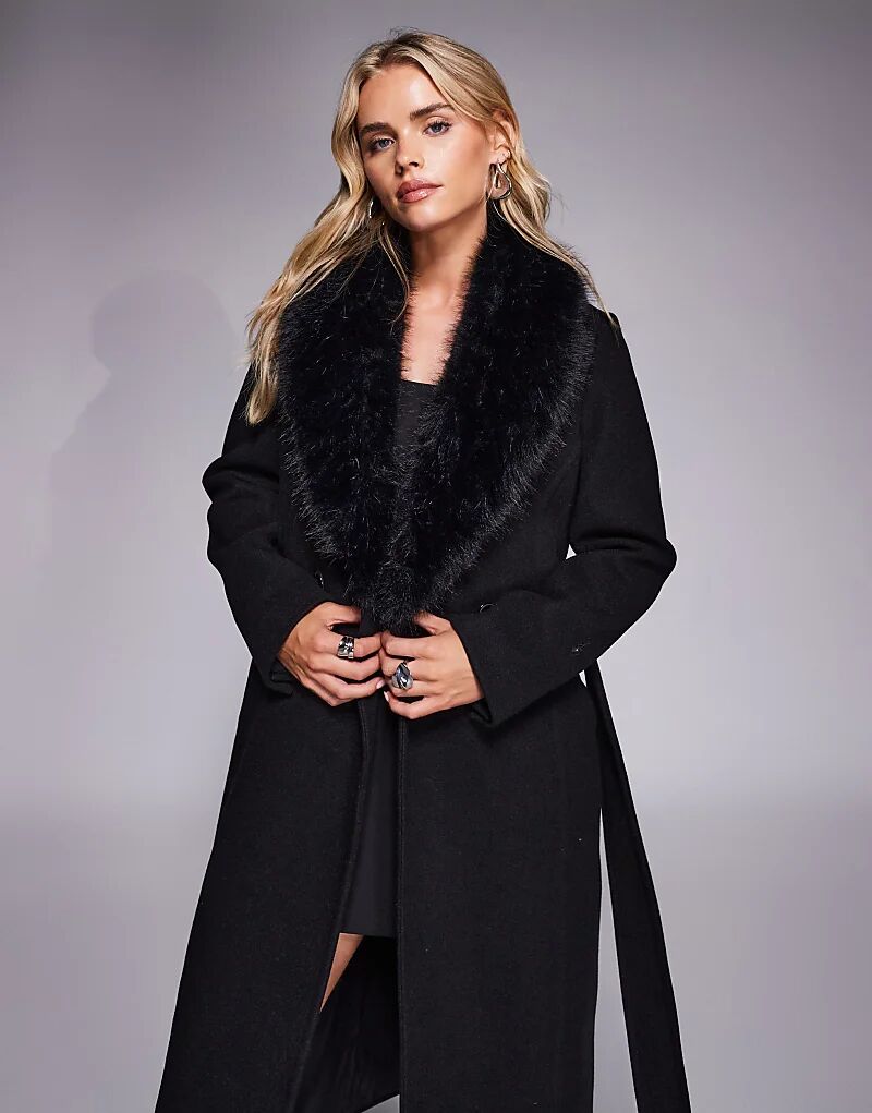 Длинное пальто Forever New Petite с воротником из искусственного меха черного цвета
Длинное пальто Forever New Petite с воротником из искусственного меха черного цвета