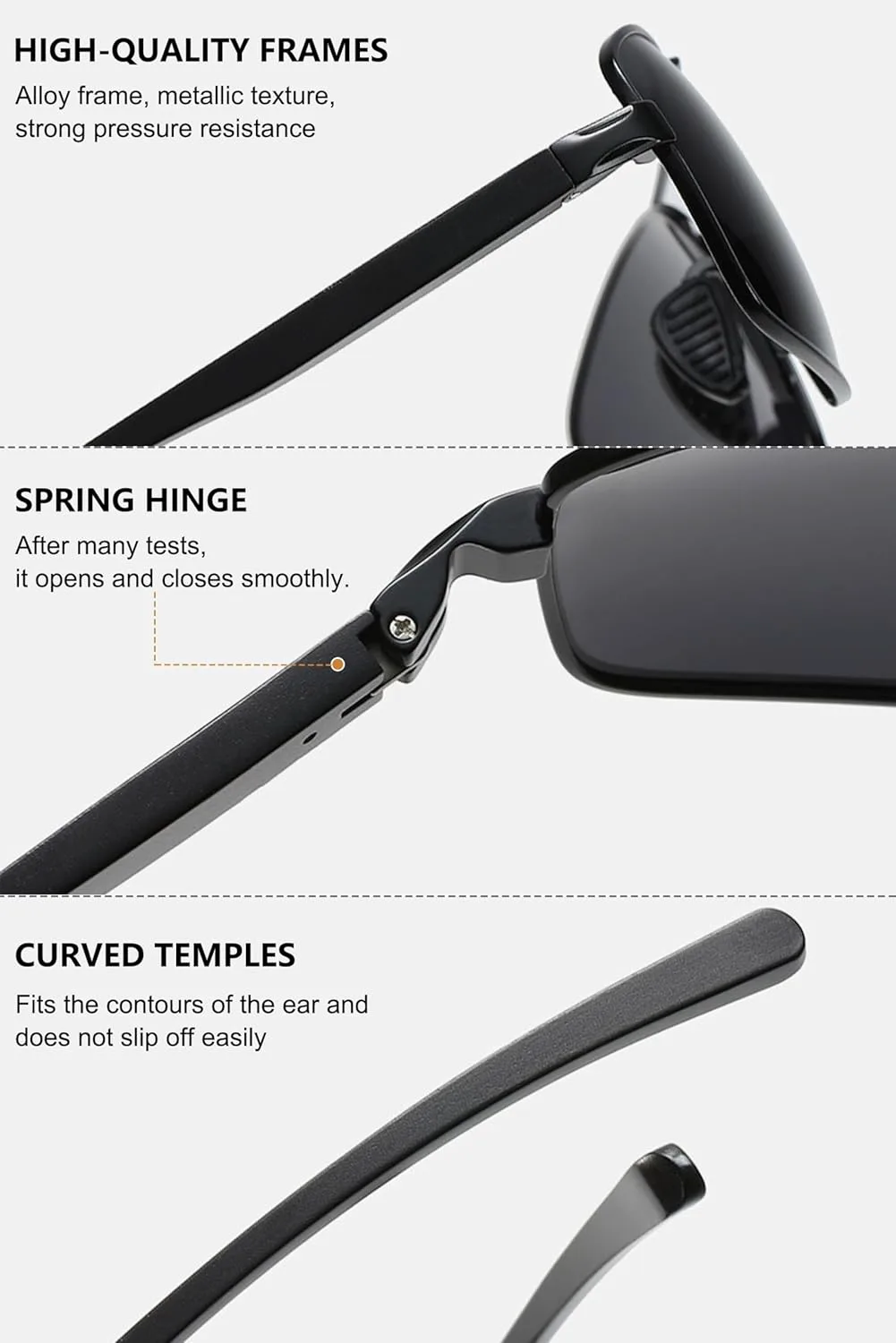 Поляризованные солнцезащитные очки-пилот ALKAHE, прямоугольные, металлический двойной мостик, серые, линзы черно-серые, защита от УФ, для вождения и активного отдыха
Поляризованные солнцезащитные очки-пилот ALKAHE, прямоугольные, металлический двойной мостик, серые, линзы черно-серые, защита от УФ, для вождения и активного отдыха