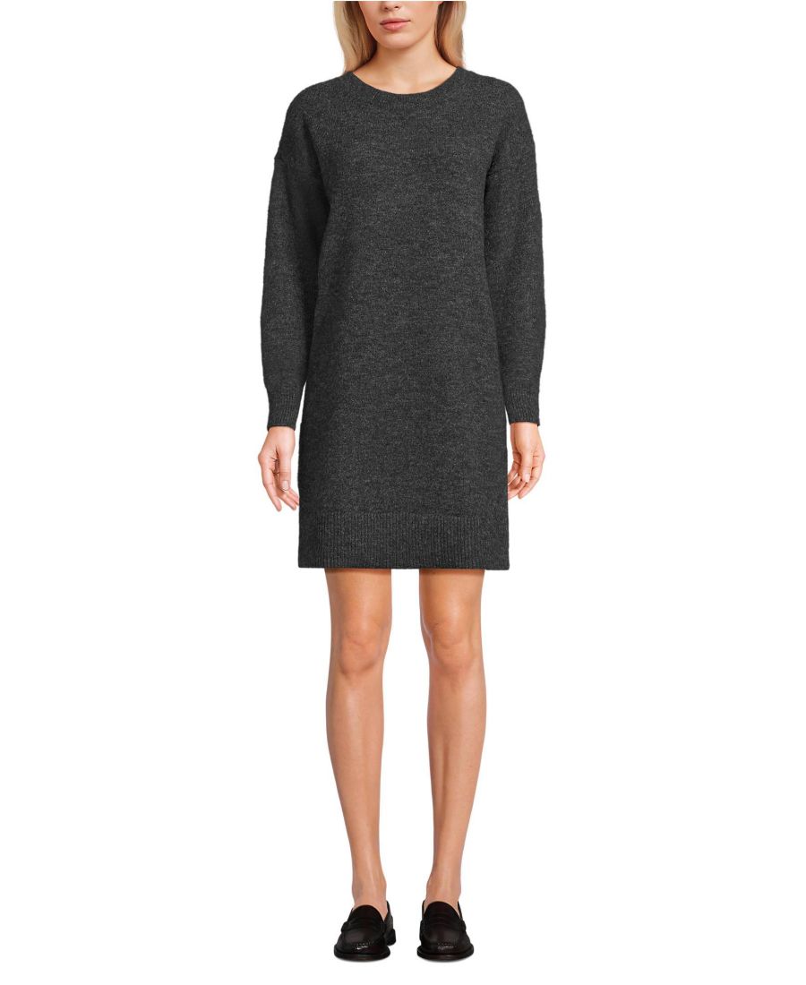 Женское мини-платье-свитер с пушистым бантом на спине Lands' End, Dark charcoal heather
Женское мини-платье-свитер с пушистым бантом на спине Lands' End, Dark charcoal heather