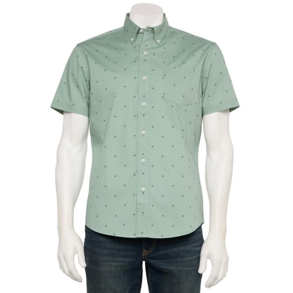Мужская адаптивная рубашка с коротким рукавом идеальной длины Sonoma Goods For Life, цвет green astro geo 
Мужская адаптивная рубашка с коротким рукавом идеальной длины Sonoma Goods For Life, цвет green astro geo