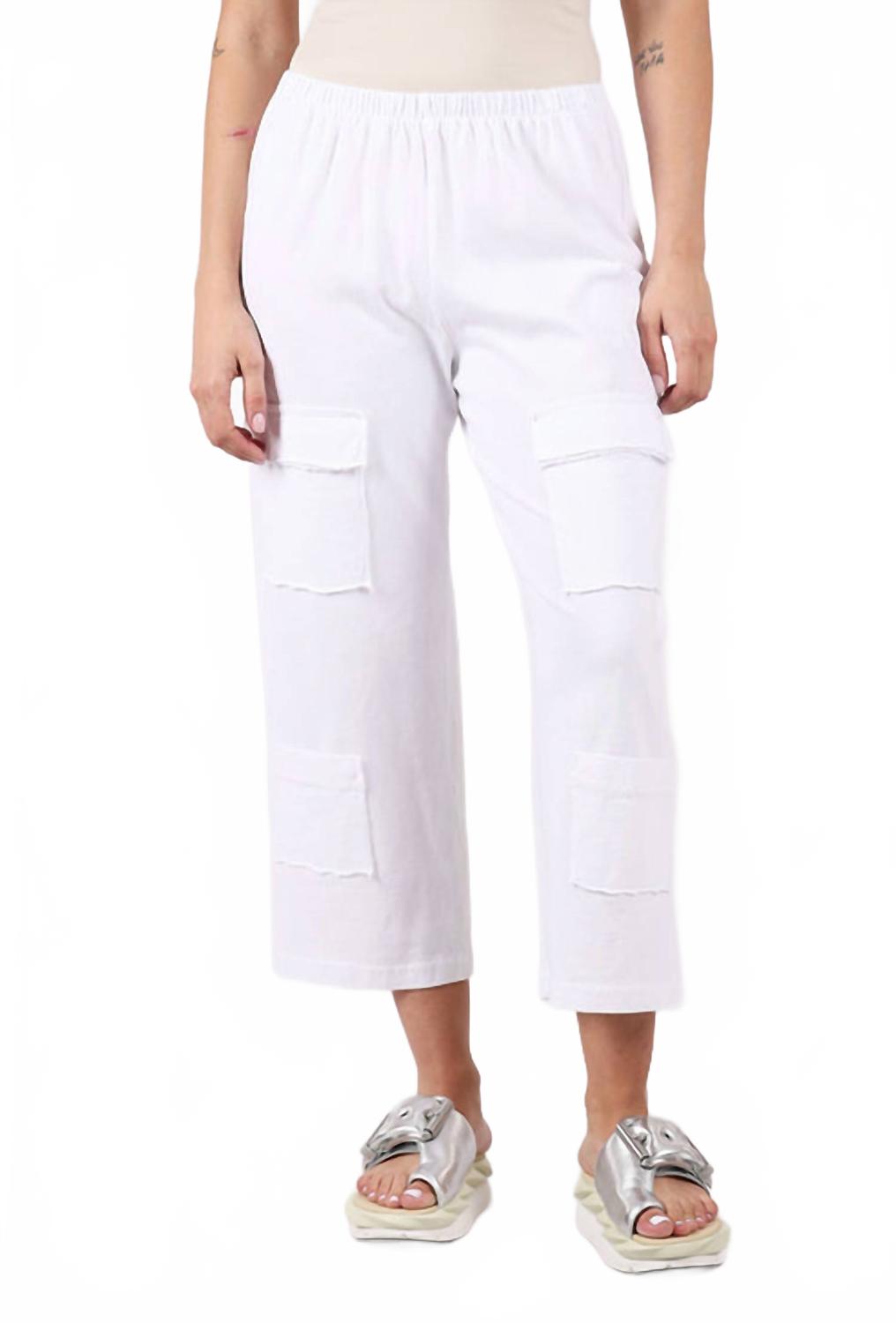 Брюки кроп с множеством карманов - Plus, белые Fenini
Брюки кроп с множеством карманов - Plus, белые Fenini