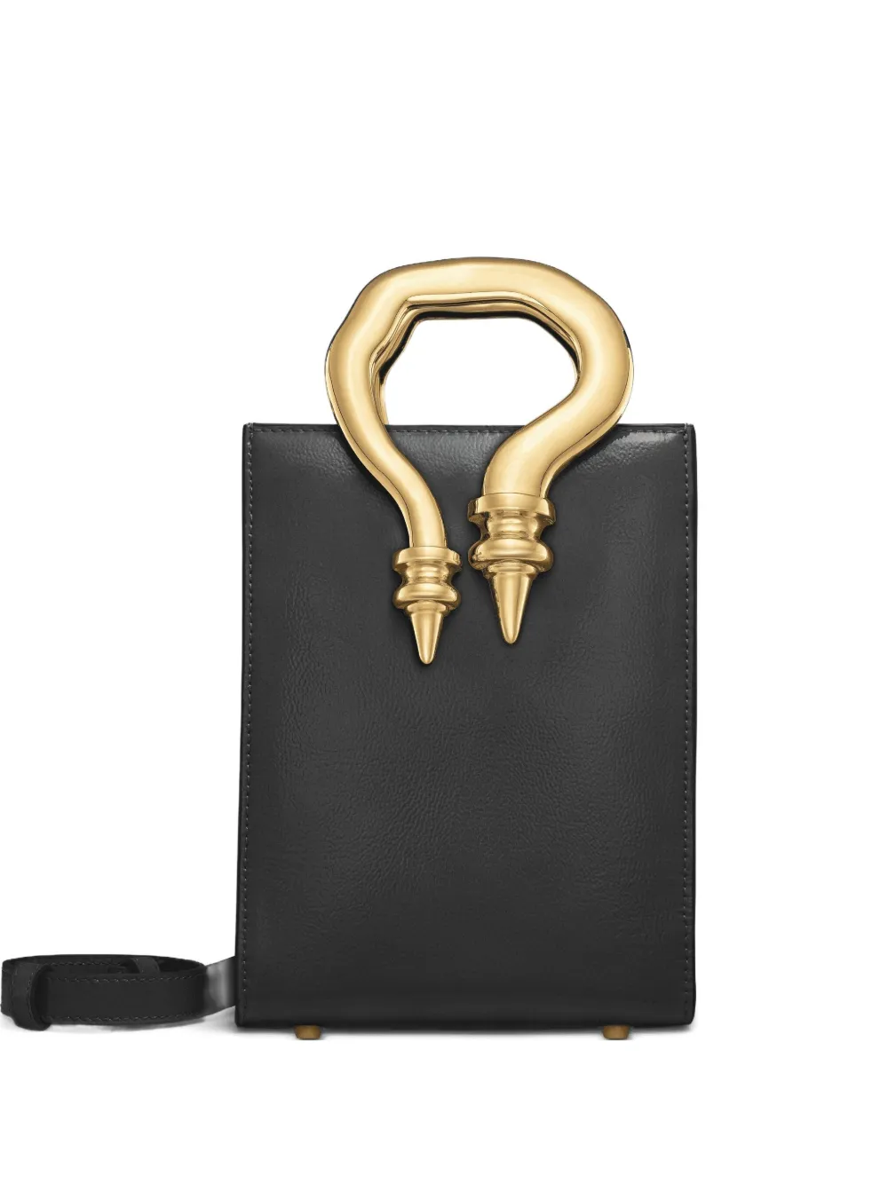 Мини-сумка-тоут из лакированной кожи с фигурной ручкой OKHTEIN, черный
Мини-сумка-тоут из лакированной кожи с фигурной ручкой OKHTEIN, черный