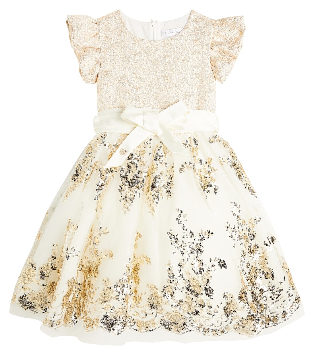 Платье из тюля, расшитое пайетками Monnalisa, мультиколор 
Платье из тюля, расшитое пайетками Monnalisa, мультиколор