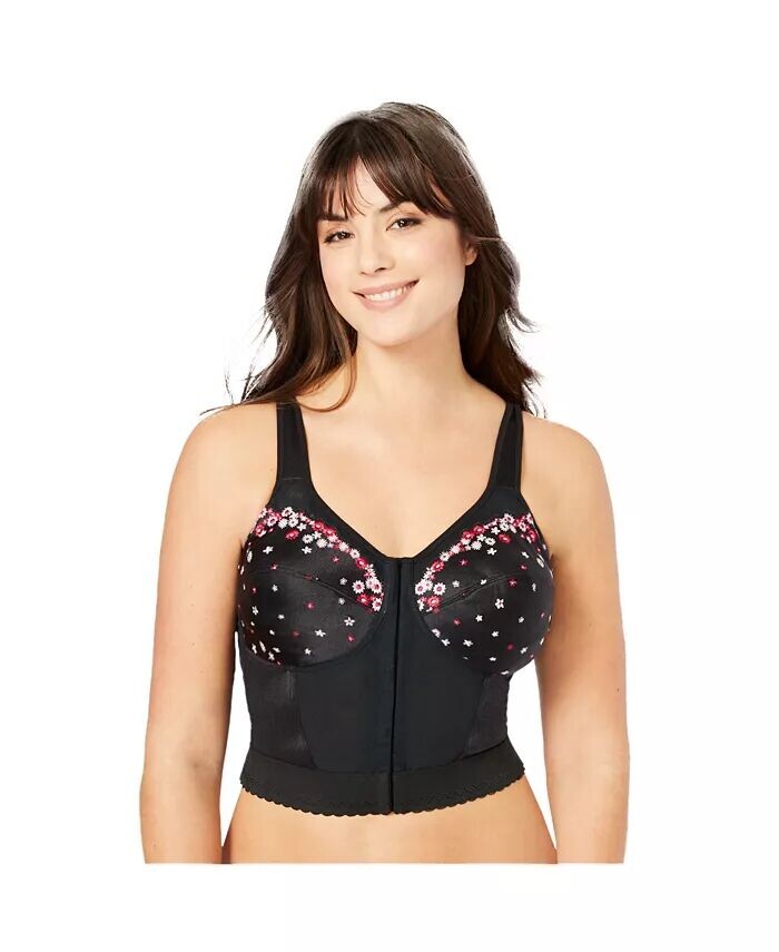 Удлиненный бюстгальтер больших размеров с вышивкой спереди и закрытием спереди Comfort Choice, черный
Удлиненный бюстгальтер больших размеров с вышивкой спереди и закрытием спереди Comfort Choice, черный