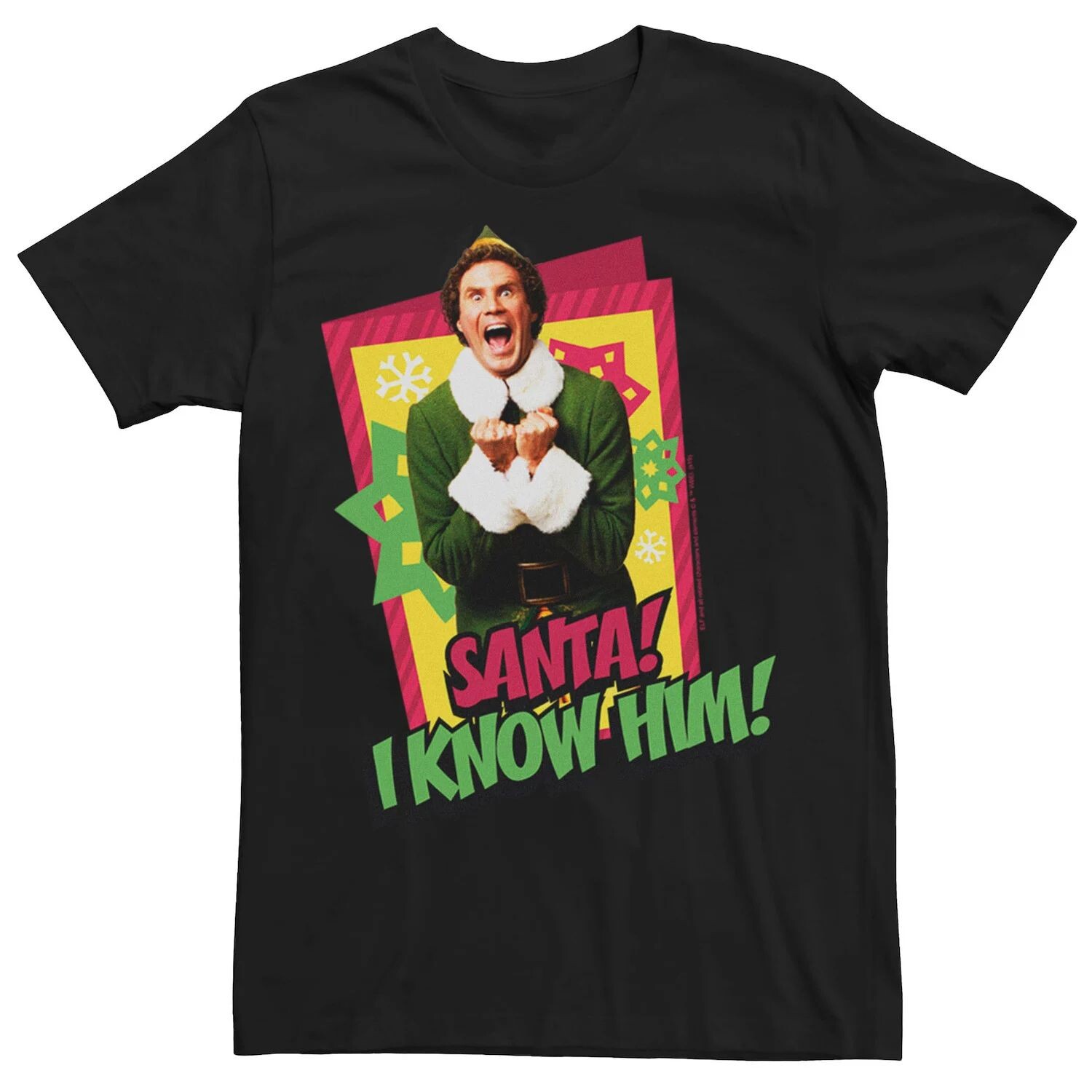 Мужская футболка Elf Buddy I Know Santa с жирным текстовым плакатом Licensed Character, черный
Мужская футболка Elf Buddy I Know Santa с жирным текстовым плакатом Licensed Character, черный