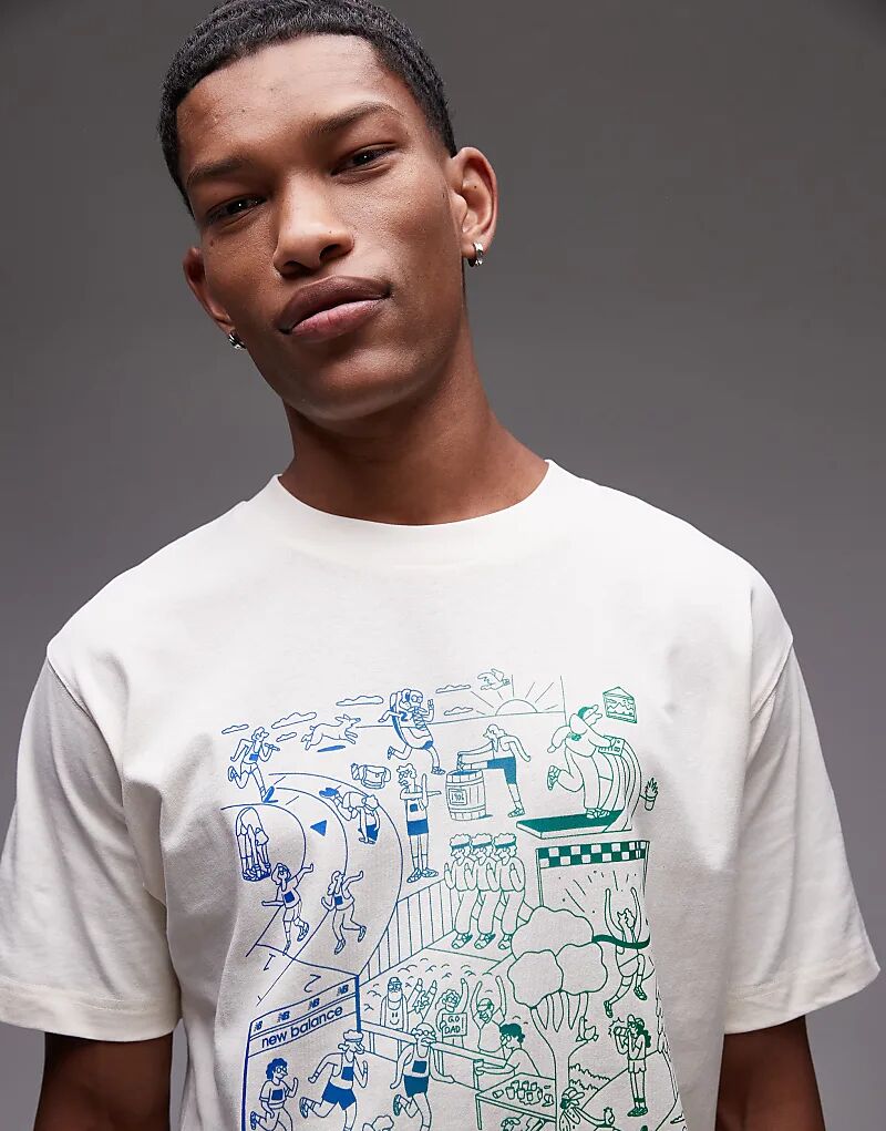 Футболка New Balance Run с графическим принтом, цвет: белый 
Футболка New Balance Run с графическим принтом, цвет: белый