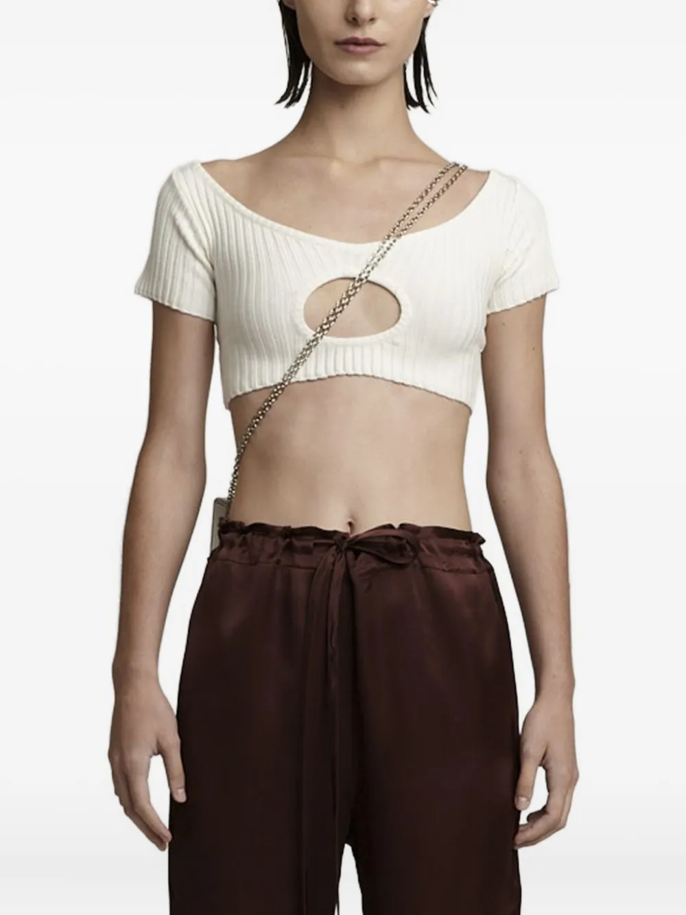 Топ с вырезами и рубчатой текстурой Gloria Coelho, белый
Топ с вырезами и рубчатой текстурой Gloria Coelho, белый