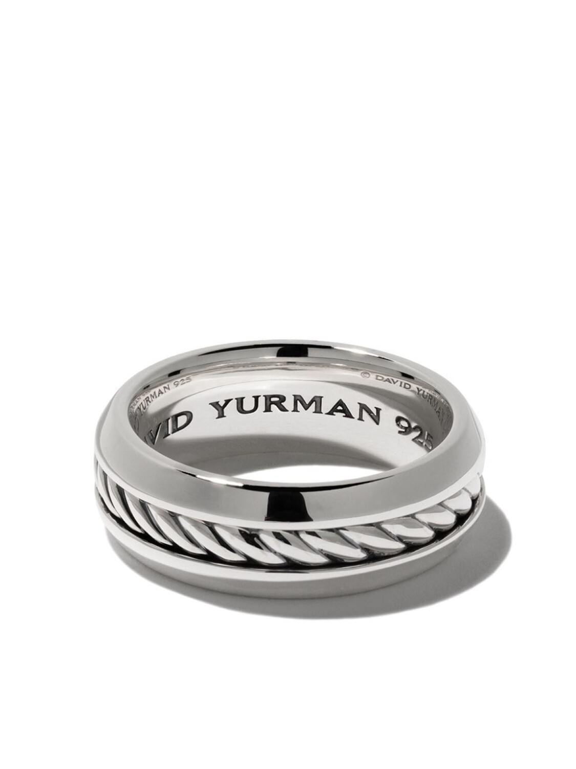 Серебряное кольцо Cable Inset David Yurman, серебряный 
Серебряное кольцо Cable Inset David Yurman, серебряный