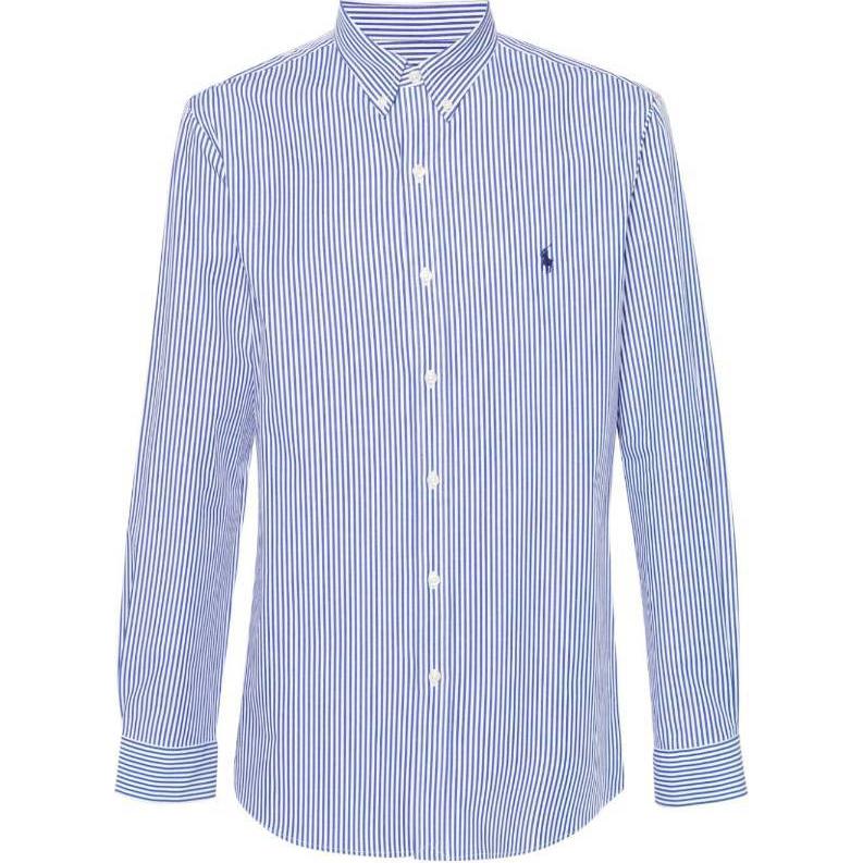 Пижамная рубашка в рубчик с вышитым логотипом Polo Ralph Lauren, синяя
Пижамная рубашка в рубчик с вышитым логотипом Polo Ralph Lauren, синяя