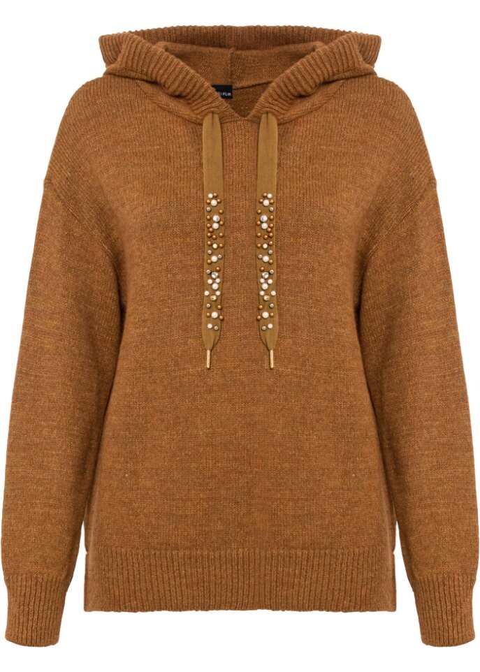 Вязаный свитер с капюшоном Bodyflirt, коричневый
Вязаный свитер с капюшоном Bodyflirt, коричневый