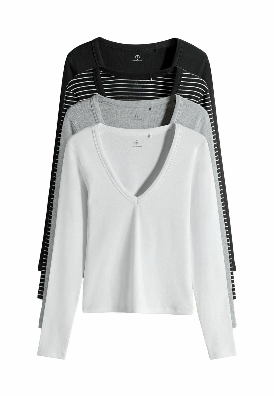 Топ THE SET REGULAR FIT-4 PACK V-NECK, Black Stripe Grey White/Black
Топ THE SET REGULAR FIT-4 PACK V-NECK, Black Stripe Grey White/Black
