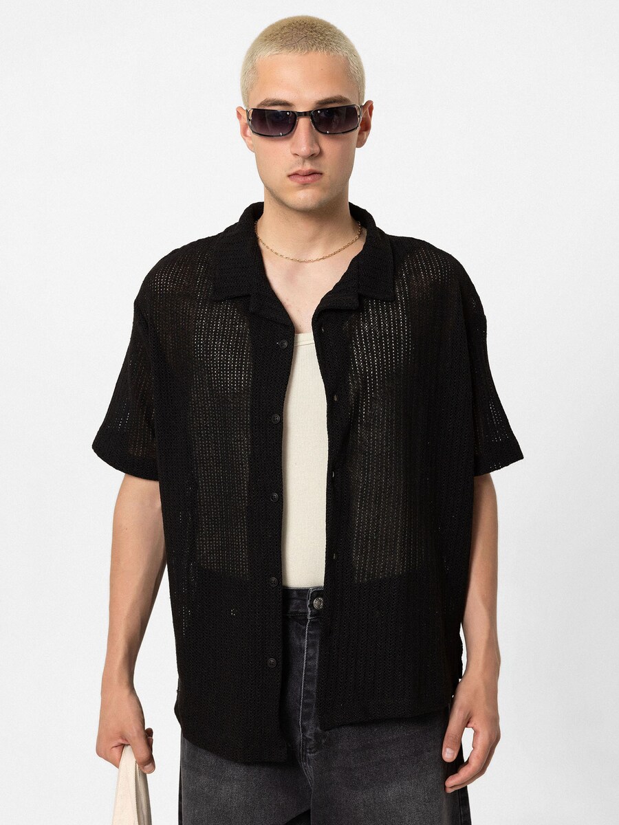 Удобная рубашка на пуговицах VAMOS CLO Tithonia, черный 
Удобная рубашка на пуговицах VAMOS CLO Tithonia, черный