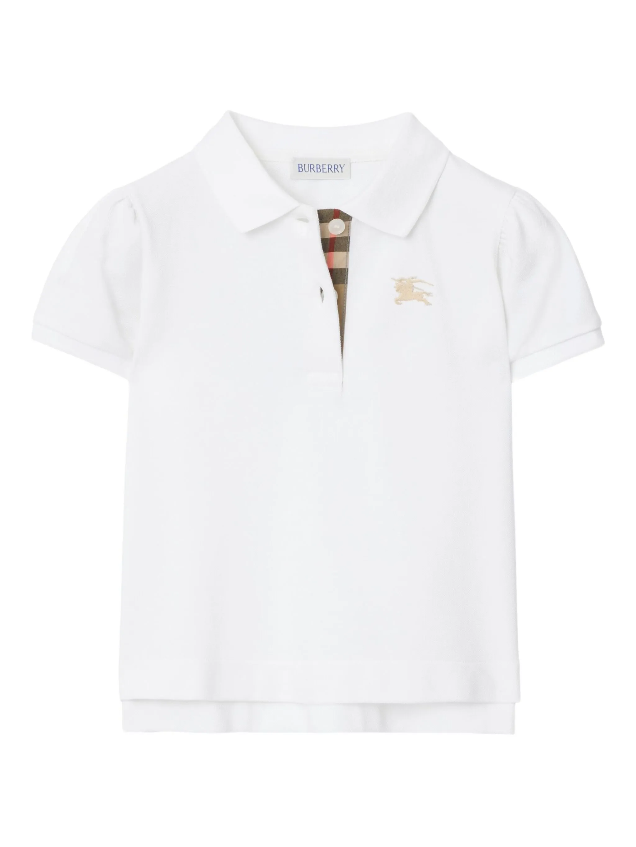Рубашка поло с короткими рукавами и клетчатой подкладкой Burberry Kids, белый
Рубашка поло с короткими рукавами и клетчатой подкладкой Burberry Kids, белый