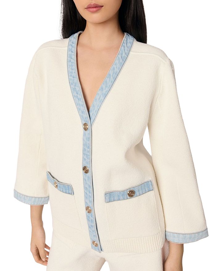 Длинный кардиган с джинсовой отделкой Maje, слоновая кость/кремовый
Длинный кардиган с джинсовой отделкой Maje, слоновая кость/кремовый