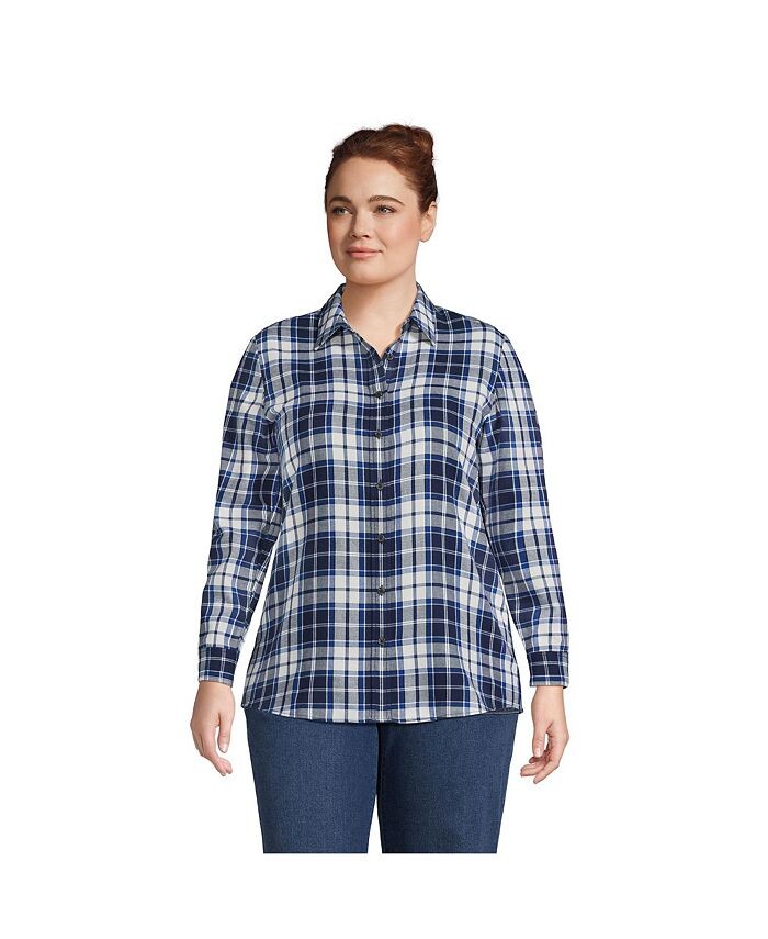 Женская фланелевая рубашка с длинным рукавом для бойфренда больших размеров Lands' End, синий
Женская фланелевая рубашка с длинным рукавом для бойфренда больших размеров Lands' End, синий