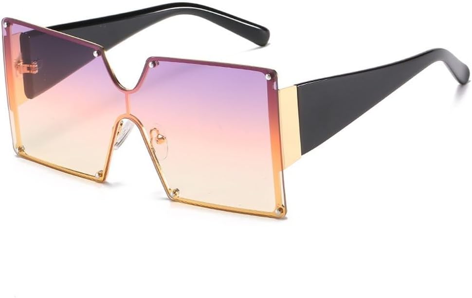 Большие солнцезащитные очки для женщин, без оправы, цельные солнцезащитные очки с градиентным переходом, роскошные очки в стиле ретро и винтаж для мужчин TKKTLLT, Purple Yellow
Большие солнцезащитные очки для женщин, без оправы, цельные солнцезащитные очки с градиентным переходом, роскошные очки в стиле ретро и винтаж для мужчин TKKTLLT, Purple Yellow