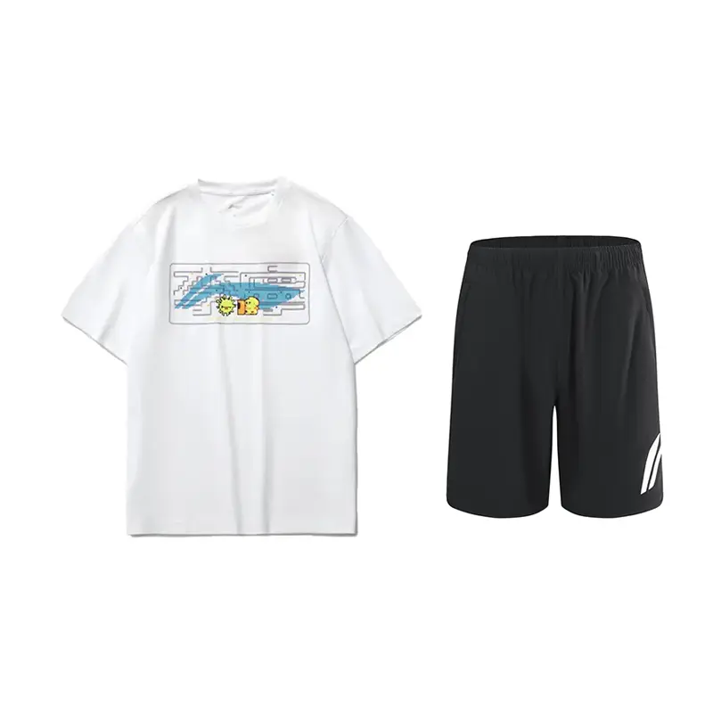 LiNing Повседневная спортивная одежда унисекс, set (белый short-sleeved shirt+черный shorts)
LiNing Повседневная спортивная одежда унисекс, set (белый short-sleeved shirt+черный shorts)