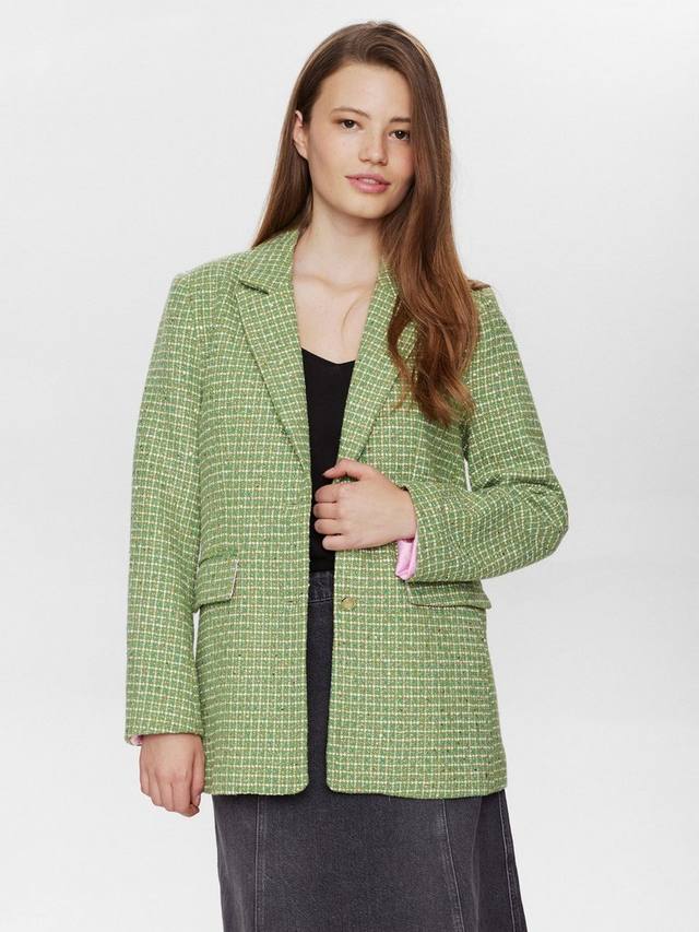 Блейзер в твидовую клетку от фаустины Numph, зеленый
Блейзер в твидовую клетку от фаустины Numph, зеленый