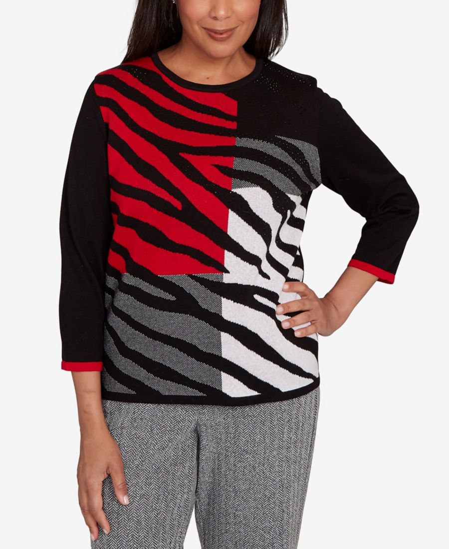 Женский свитер с длинными рукавами Jet Setter Zebra Colorblock Alfred Dunner, Red Multi
Женский свитер с длинными рукавами Jet Setter Zebra Colorblock Alfred Dunner, Red Multi